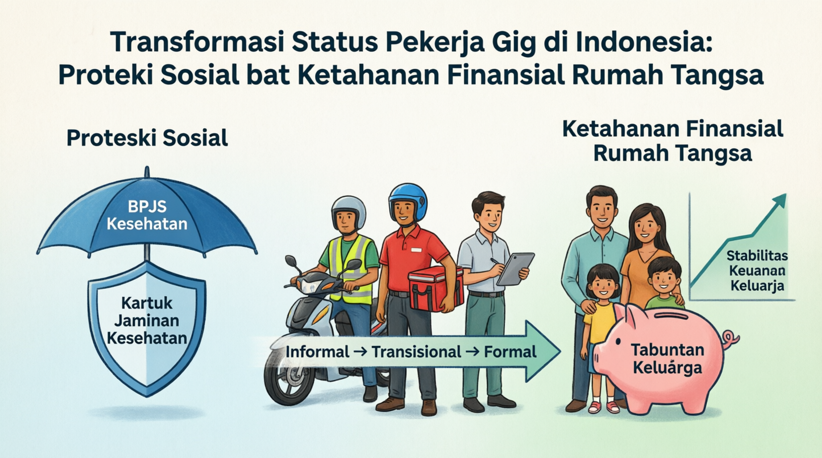 Transformasi Status Pekerja Gig Economy di Indonesia: Analisis Proteksi Sosial dan Ketahanan Finansial Rumah Tangga