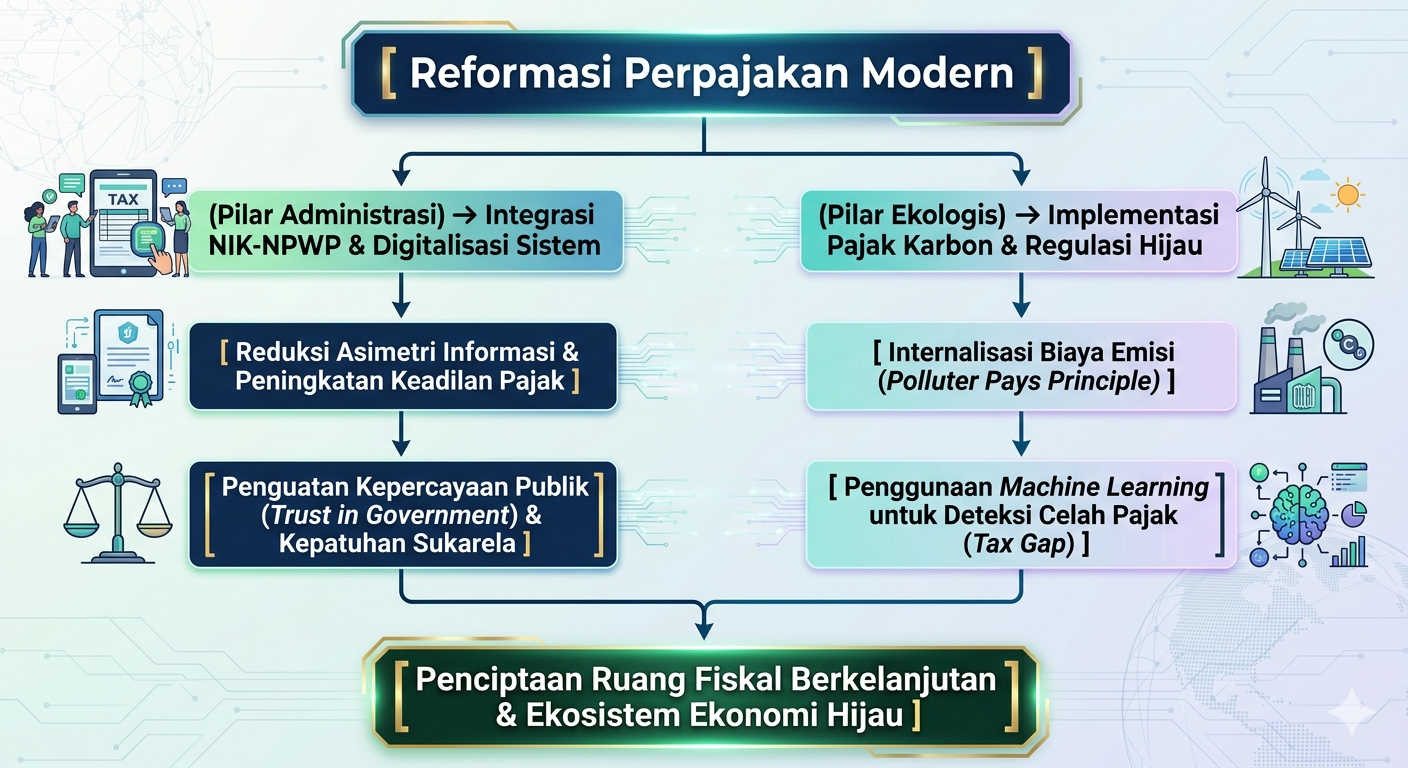 Transformasi Tata Kelola Fiskal Modern: Mengurai Integrasi Identitas Digital Korporasi dan Implementasi Pajak Karbon dalam Arsitektur Perpajakan Nasional