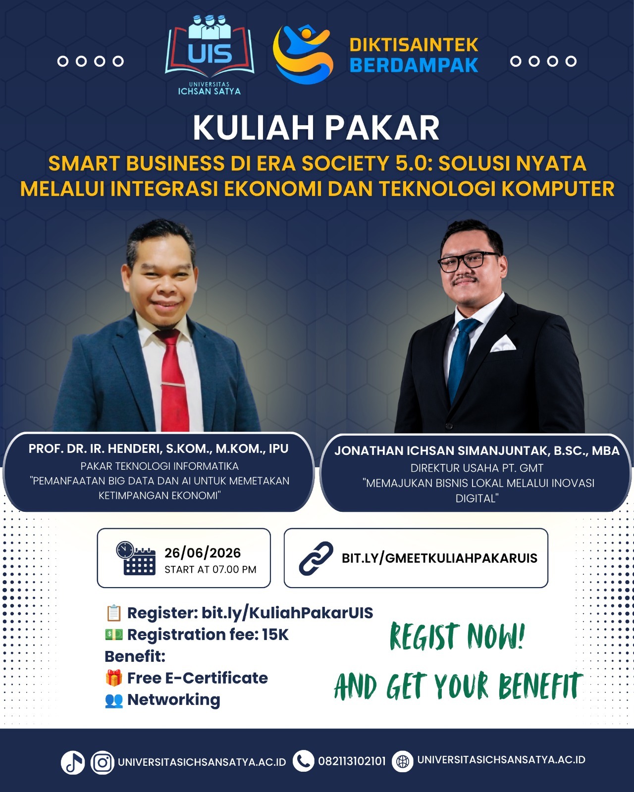Universitas Ichsan Satya Gelar Kuliah Pakar Bahas Smart Business di Era Society 5.0